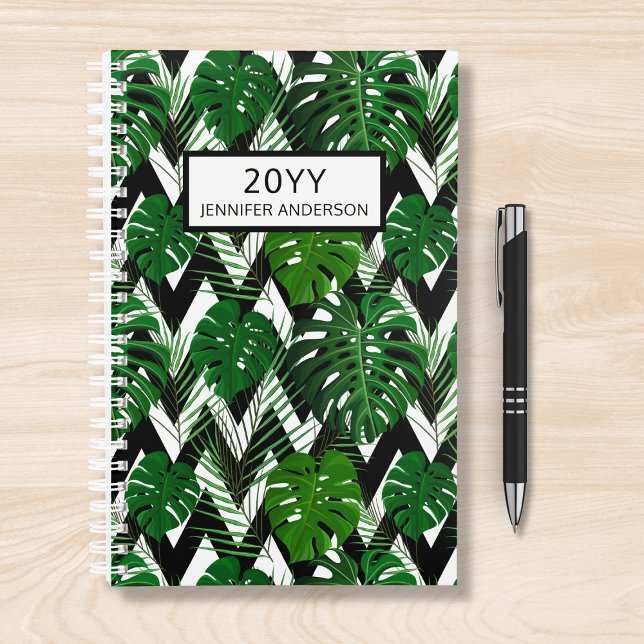 Trendy Modern Tropical Foliage Personalised Name Planner (Creator Uploaded)