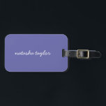 Trendy Modern Very Peri Purple Script Monogram Luggage Tag<br><div class="desc">Get ready for your next vacation or business travel with this Trendy Modern Very Peri Purple Script Monogram Name Luggage Tag. Can be customised with your name of choice on the front and your contact details on the back.</div>