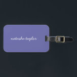 Trendy Modern Very Peri Purple Script Monogram Luggage Tag<br><div class="desc">Get ready for your next vacation or business travel with this Trendy Modern Very Peri Purple Script Monogram Name Luggage Tag. Can be customised with your name of choice on the front and your contact details on the back.</div>