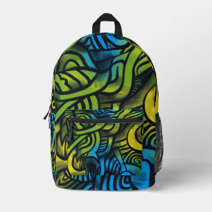 Trendy Modern Vibrant Chic Street Style Graffiti Printed Backpack