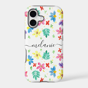 Trendy Modern Watercolor Floral Apple iPhone Cases