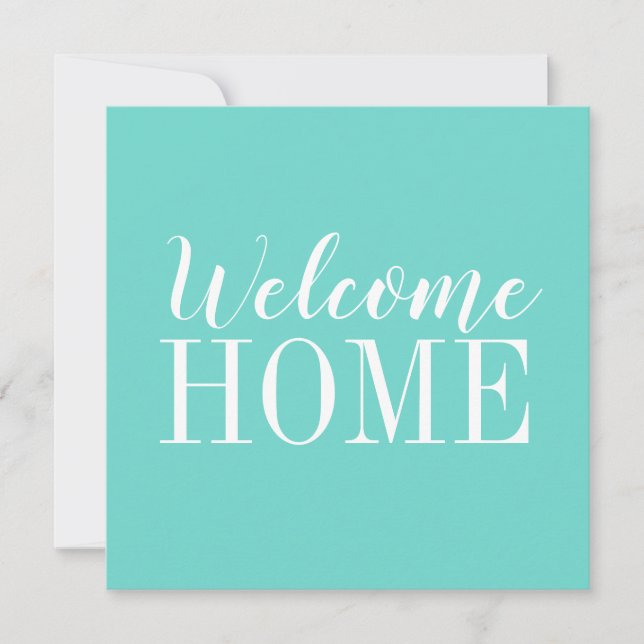 Trendy modern welcome home greeting card (Front)