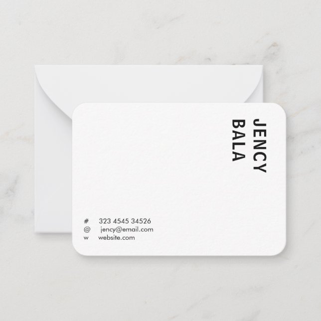 Trendy Monochrome Modern Minimal Design Card (Front)