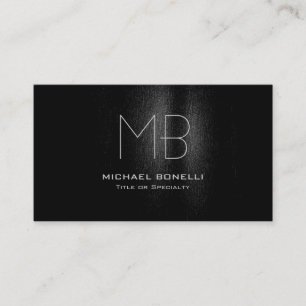 Trendy monogram black grey pattern business card