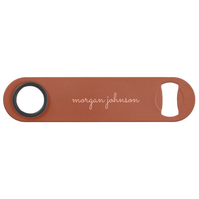 Trendy Monogram | Burnt Orange + Blush Script Name (Front (Horizontal))