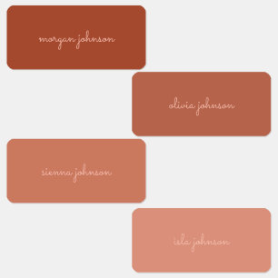 Trendy Monogram   Burnt Orange + Blush Script Name