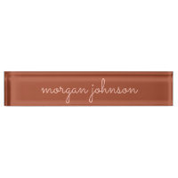 Trendy Monogram | Burnt Orange + Blush Script Name