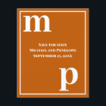 Trendy Monogram Burnt Orange Budget Save the Date Flyer<br><div class="desc">A simple clean minimalist design in burnt orange with a text pairing of fonts in bold lower case monogram letter text templates and upper case font templates for the details that are easy for you to personalise. Just change the letters to your own right on the product page. All elements...</div>