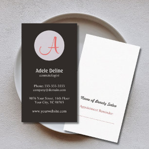 Trendy Monogram Cosmetologist Business Card