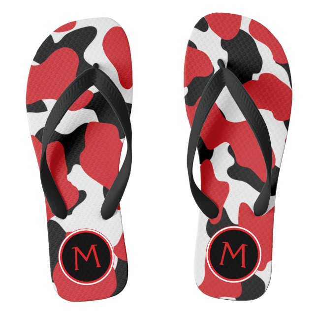 Trendy Monogram Cow Print Jandals (Footbed)