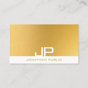 Trendy Monogram Elegant Modern Gold Template Business Card
