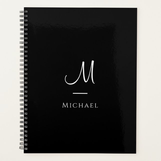 Trendy Monogram Initial Letter Elegant Template Planner (Front)