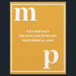 Trendy Monogram Marigold Budget Save the Date  Flyer<br><div class="desc">A simple clean minimalist design in trendy marigold yellow with a text pairing of fonts in bold lower case monogram letter text templates and upper case font templates for the details that are easy for you to personalize. Just change the letters to your own right on the product page. All...</div>