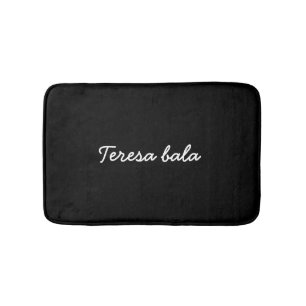 Trendy Monogram Modern Black Script Design Bath Mat