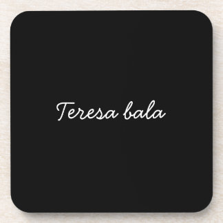 Trendy Monogram Modern Black Script Name Coaster