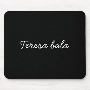 Trendy Monogram Modern Black Script Name Mouse Pad