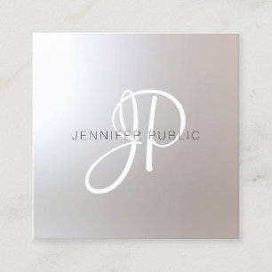 Trendy Monogram Modern Elegant Design Template Square Business Card
