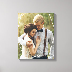 Trendy Monogram Photo Canvas Print