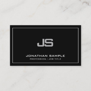 Trendy Monogram Plain Modern Clean Elegant Business Card