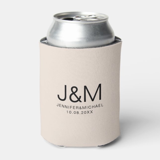 Trendy Monogram Template Elegant Modern Custom Can Cooler (Can Front)