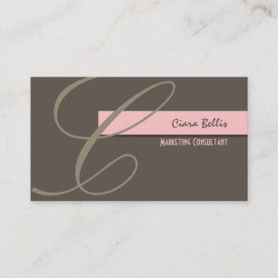 Trendy monogram with retro colours business cards