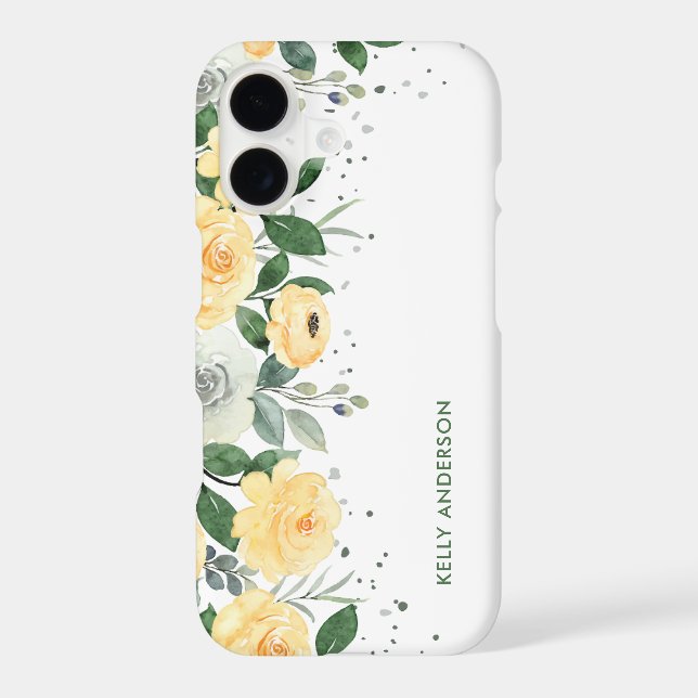 Trendy Monogrammed Botanical Watercolor (Back)