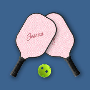 Trendy Monotone Geometric Pink Personal Pickleball Paddle