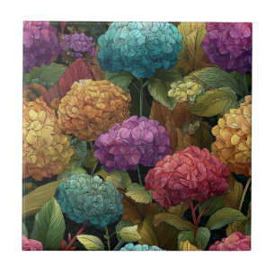 Trendy Moroccan Hydrangeas Tiles For Home Decor