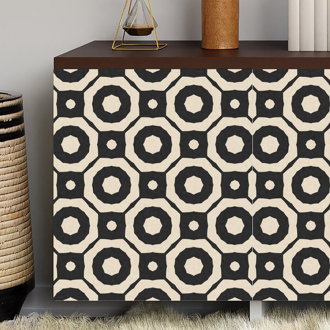 Trendy Mosaic Black & Beige Geometric Pattern Tissue Paper (Creator Uploaded)