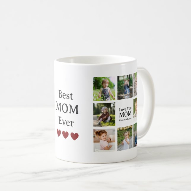 Trendy Mother Best Mum Ever Keepsake Coffee Mug (Front Right)