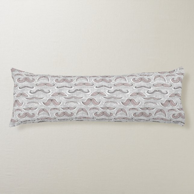 Trendy Moustache Pattern Body Cushion (Front)
