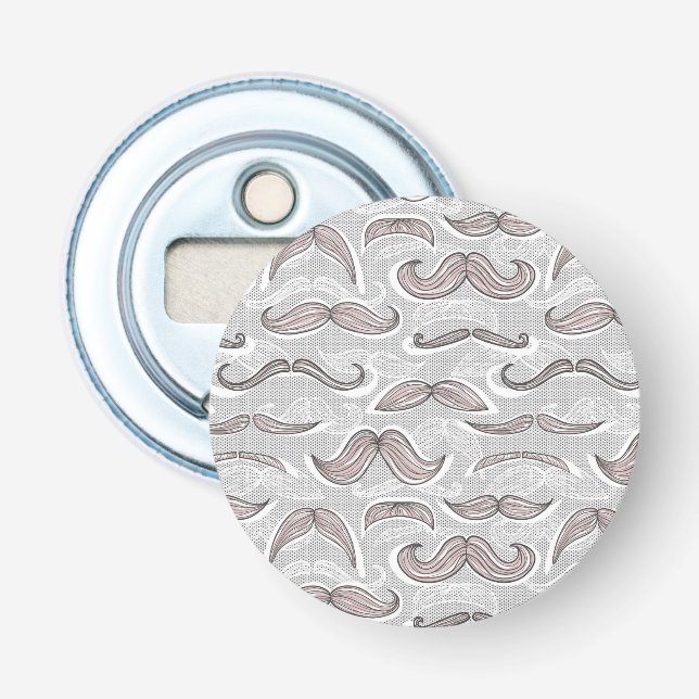Trendy Moustache Pattern Bottle Opener (Front)