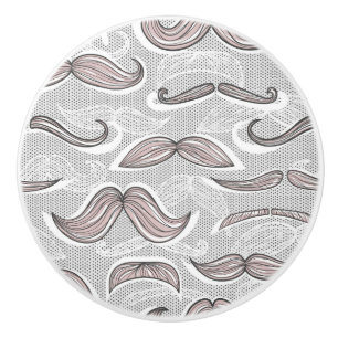 Trendy Moustache Pattern Ceramic Knob