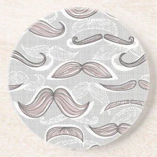 Trendy Moustache Pattern Coaster