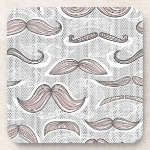 Trendy Moustache Pattern Coaster