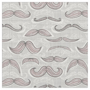 Trendy Moustache Pattern Fabric
