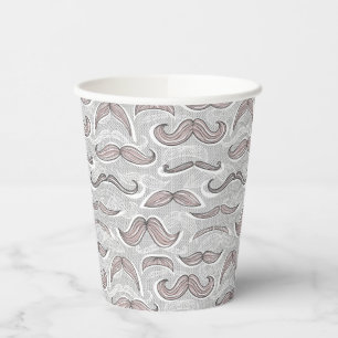 Trendy Moustache Pattern Paper Cups