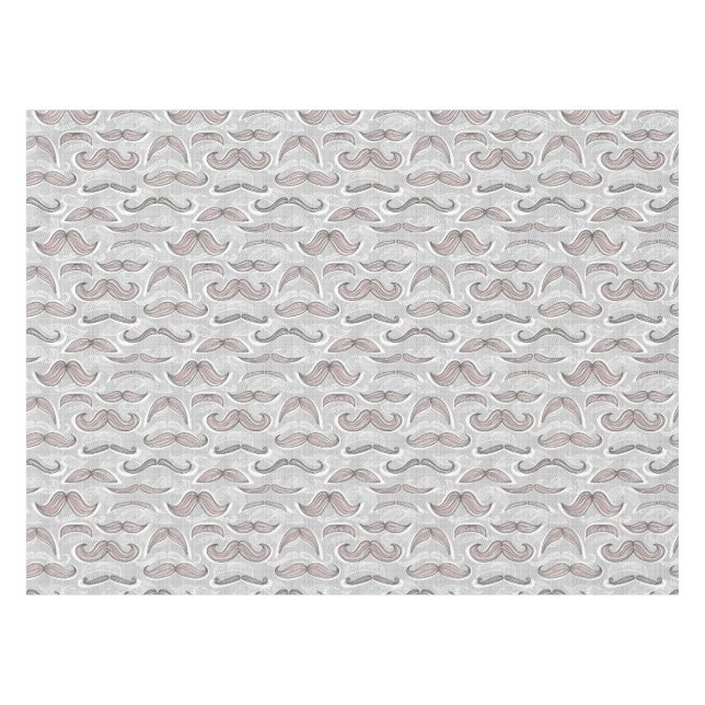 Trendy Moustache Pattern Tablecloth (Front (Horizontal))