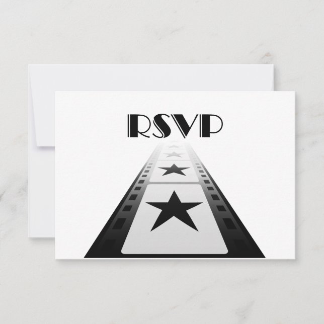 Trendy Movie Themed Wedding Response Card (Front)