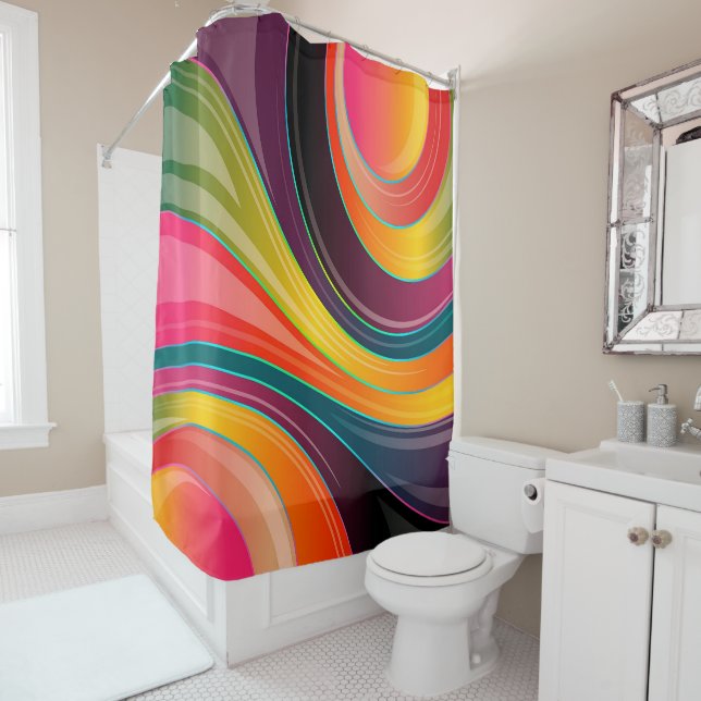 Trendy Multi Colour Shower Curtain (In Situ)