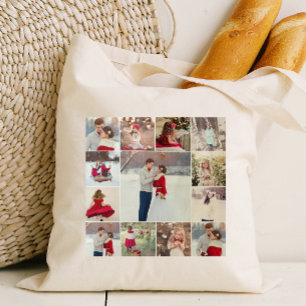 Trendy Multi Photo Collage Tote Bag