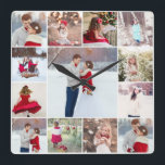 Trendy Multi Photo Collage Wall Clock<br><div class="desc">Trendy Multi Photo Collage Wall Clock.</div>