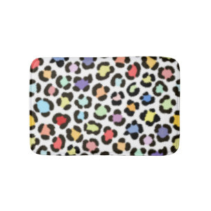 Trendy Multicolored Leopard Fur Effect Pattern Bath Mat