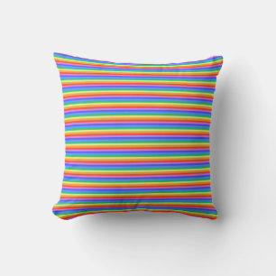 Trendy Multicolored Rainbow Stripes Cushion
