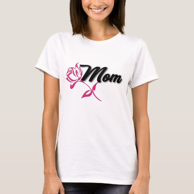 Trendy Mum Rose Design T-Shirts (Front)