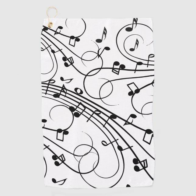 Trendy Music Design Golf Towel (Front)