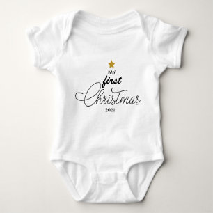 Trendy My First Christmas Script Baby One-Piece Ba Baby Bodysuit