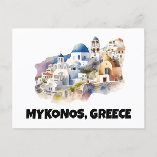 Trendy Mykonos Greece Vintage Travel Postcard