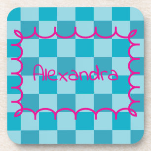 Trendy Name Template Sticker Coaster