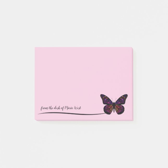 Trendy Nature Butterfly Business Office  Post-it Notes (Front)